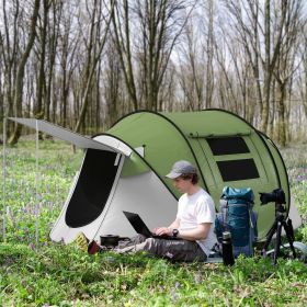 Pop Up Tent with Porch and Carry Bag, 3000mm Waterproof, for 2-3 People Camping Hiking, Green (Color: General)